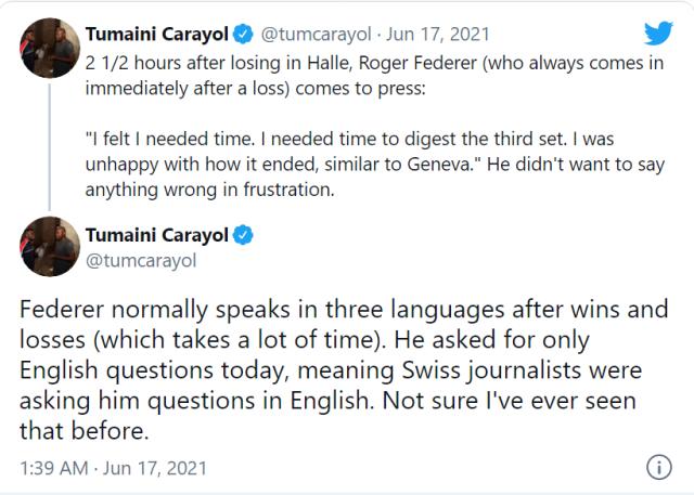 pg电子河南站-费德勒赛后两个半小时才开发布会  罕见仅限英语